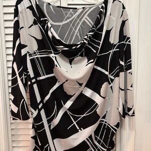 Lane Bryant Black and White Floral Top